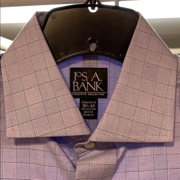 Jos A Bank Tailored Fit Blue Glen Plaid Shirt - Picture 3 of 3